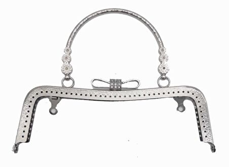 21 Cm Kurdele Model Gümüş Çanta Klıpsi