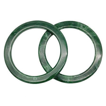 15cm Yuvarlak Akrilik Yeşil Mermer Desen Çanta Sapı