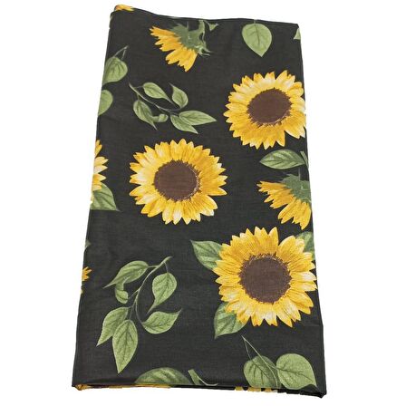 120X50 Cm Pamuklu Astarlık Kumaş Ayçiçek Desen