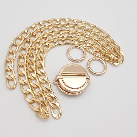 Light Gold Renk Orta Kalınlık Zincir Set No:12