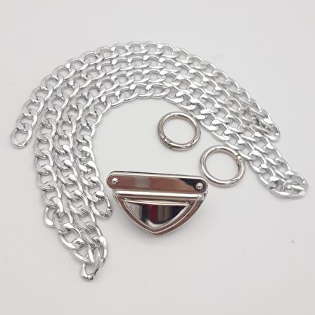 Gümüş Renk Orta Kalınlık Zincir Set No:35