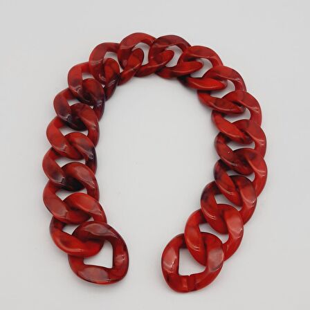 37 cm Akrilik Kırmızı Renk Çanta Zinciri