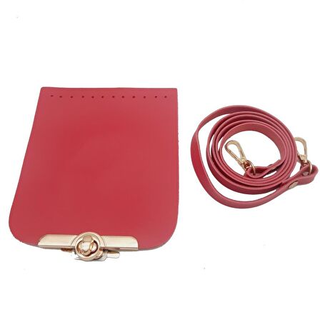 Kapak Aparatlı Suni Deri Çanta Seti Fuşya