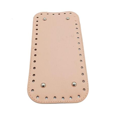 Suni Deri Pudra Renk 25X12 cm Dikdörtgen Çanta Tabanı
