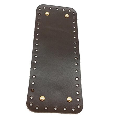 Gerçek Deri Koyu Kahve 30X12 cm Dikdörtgen Light Gold Metalli Çanta Tabanı