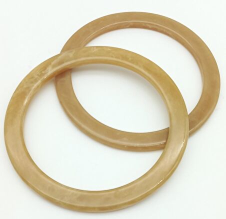 15Cm Yuvarlak Akrilik Vizon Mermer Desen Çanta Sapı