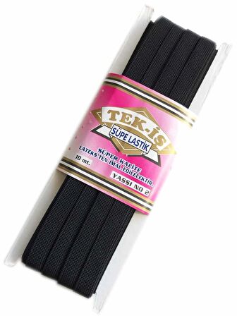 Lastik Süpe Siyah Yassı No:2