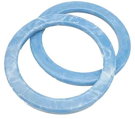 13Cm Yuvarlak Akrilik Karolina Mavi Mermer Desen Çanta Sapı