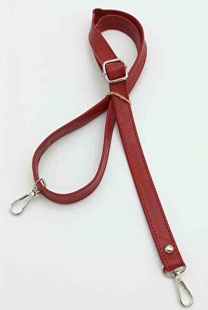 Kırmızı 125X2 Cm Çanta Sapı Sürgütlü Gümüş Metal