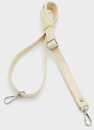 Krem 125X2 Cm Çanta Sapı Sürgütlü Gümüş Metal