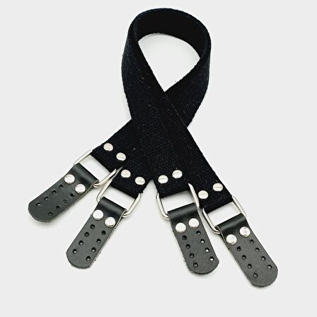Pamuklu Kolon 57X3 Cm Derili Siyah Renk Çanta Sapı