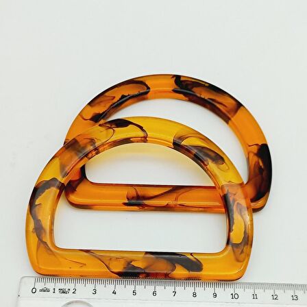 D Model Leopar Desen Kehribar Renk Akrilik Çanta Sapı