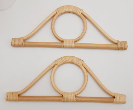 Göz Model Açık Ton Gerçek Bambu Çanta Sapı