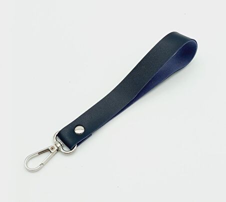 Tek Kat Suni Deri Lacivert Renk Elcik Gümüş Metal