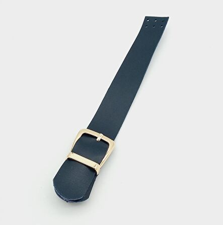 Tek Kat 18 Cm Suni Deri Lacivert Kapak Light Gold Metal