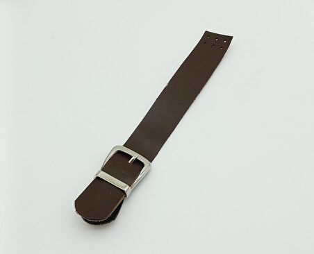 Tek Kat 18 Cm Suni Deri Kahverengi Kapak Gümüş Metal
