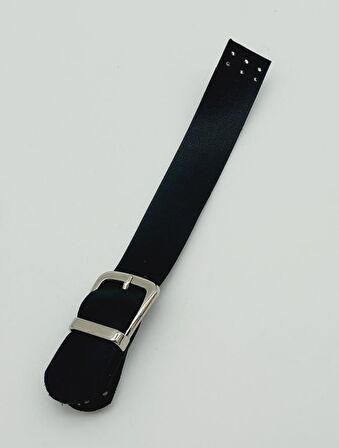 Tek Kat 18 Cm Suni Deri Siyah Kapak Gümüş Metal