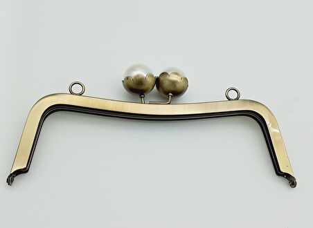 21 Cm İncili Antik Çanta Klipsi Çanta Bursu