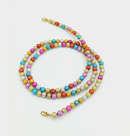 120cm Renkli Ahşap Boncuklu Çanta Sapı