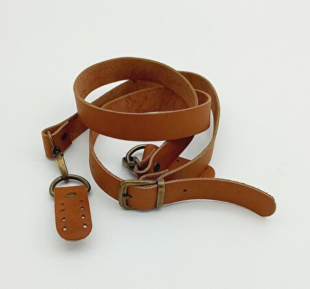 Gerçek Deri Ayarlı Uzun Sap 2.3X130 Taba Antik Metalli