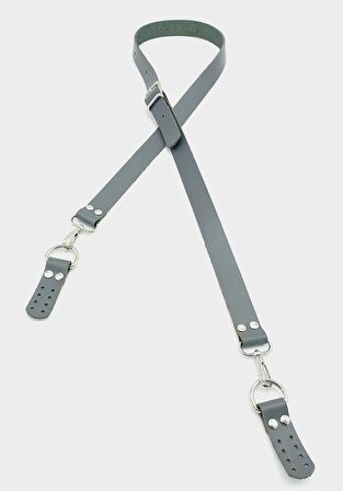 Gerçek Deri Ayarlı Uzun Sap 2.3X130 Gri Gümüş Metalli