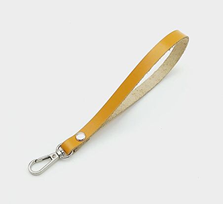 Gerçek Deri Hardal Renk Elcik Gümüş Metalli