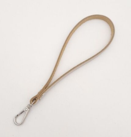 Gerçek Deri Krem Renk Elcik Gümüş Metalli