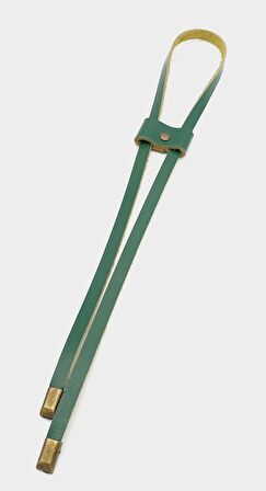 Yeşil Gerçek Deri Büzgü Antik Metalli