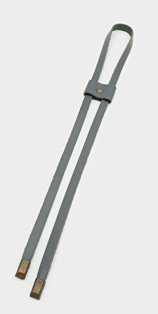 Gri Gerçek Deri Büzgü Antik Metalli