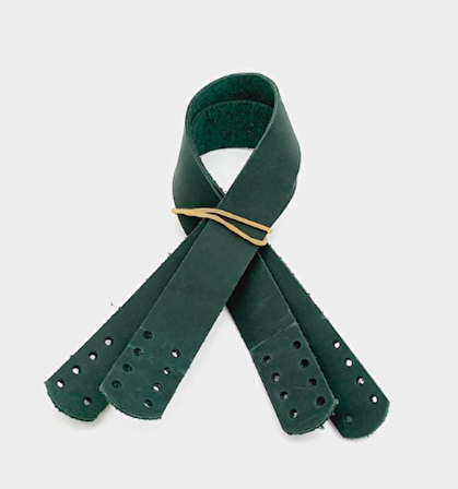 35X2 Cm Gerçek Deri Çift Sap Yeşil