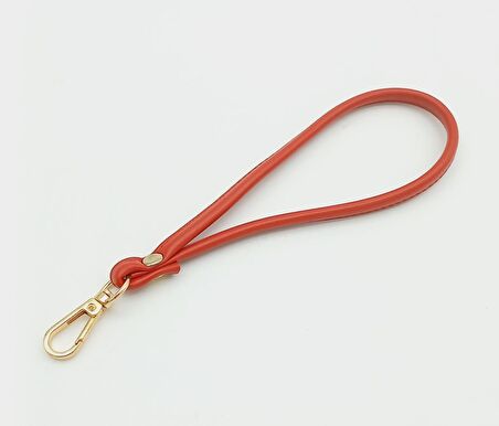 Dikişli Suni Deri Kırmızı Renk Elcik Light Gold Metal