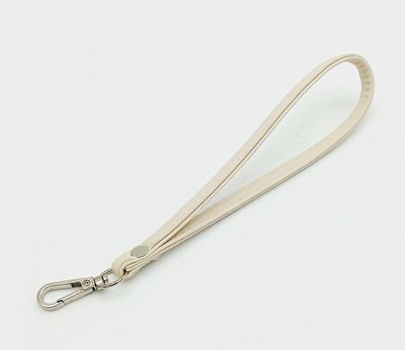 Dikişli Suni Deri Krem Renk Elcik Gümüş Metal