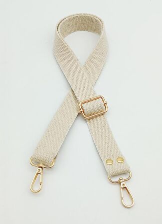 Pamuklu Kolon 120X3 Cm Krem Light Gold Metalli