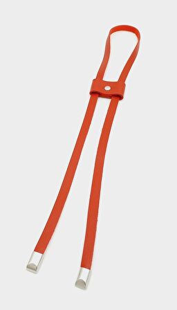 Kırmızı Tek Kat Suni Deri Büzgü Gümüş Metalli