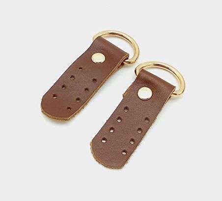 Gerçek Deri Kızıl Kahve Sapucu (Böce) Light Gold Metalli