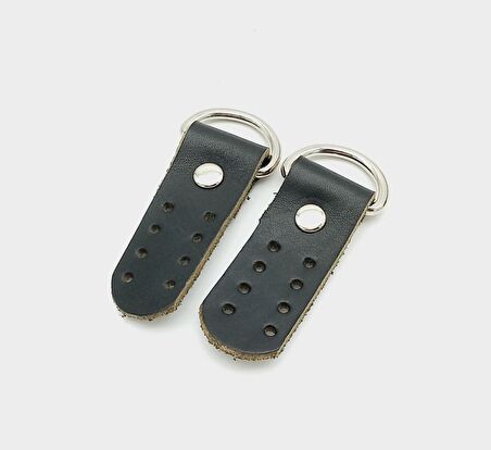 Gerçek Deri Siyah Sapucu (Böce) Gümüş Metalli