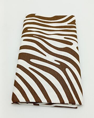 90X50 Cm Duck Astarlık Kumaş Kahve Zebra Desen No:05