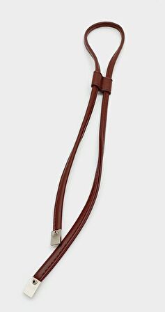 Bordo Suni Deri Dikişli Büzgü Gümüş Metalli