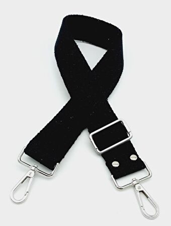 Pamuklu Kolon 120X4 Cm Gümüş Metal Siyah