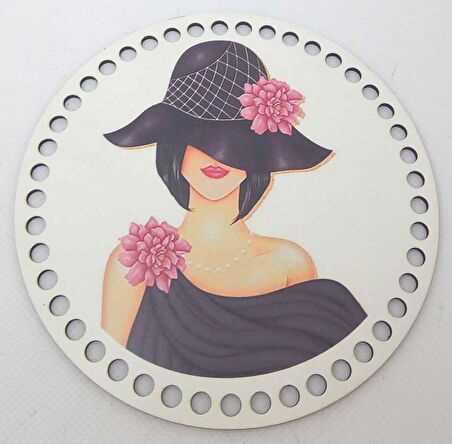 Ahşap 17 Cm Çapında Resimli Plaka