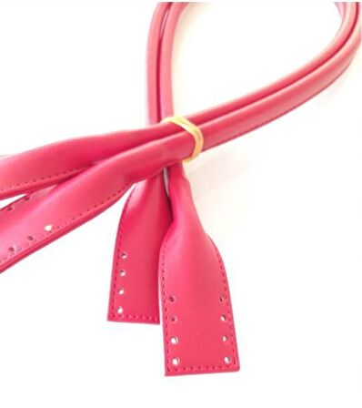 Suni Deri Pelikan Model Çanta Sapı Kırmızı