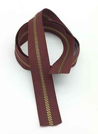 Ortası Antik Fermuar 100 Cm Bordo Renk