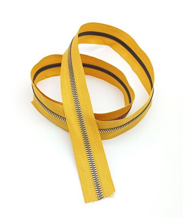 Ortası Gold Fermuar 100 Cm Hardal Sarı Renk