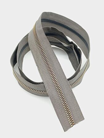 Ortası Gold Fermuar 100 Cm Koyu Vizon Renk