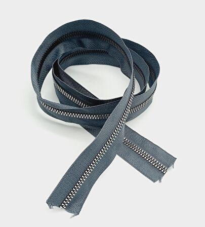 Ortası Gümüş Fermuar 100 Cm Gri Renk