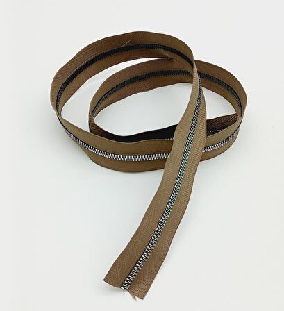 Ortası Gümüş Fermuar 100 Cm Vizon Renk