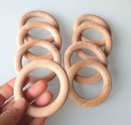 7 Cm Ahşap Halka 1 Adet