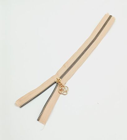 Başlıklı Fermuar 30 Cm Light Gold Metal Somon