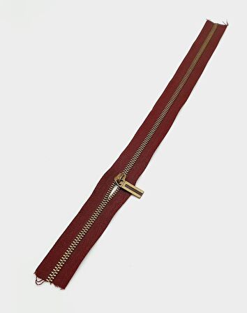 Başlıklı Fermuar 40 Cm Antik Metal Bordo