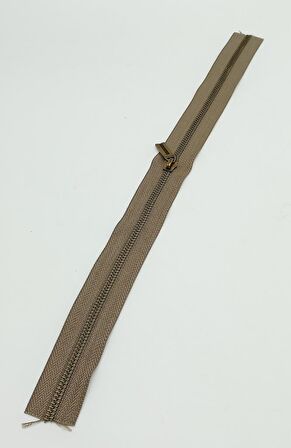 Başlıklı Fermuar 40 Cm Antik Metal Vizon